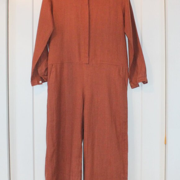 ZII ROPA Wade Linen Jumpsuit in Sangria - Picture 4 of 6